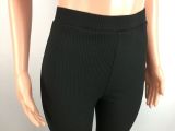 Solid Knitted Elastic Skinny Long Flared Pants SMD-2039