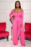 Plus Size Solid Long Sleeves Two Piece Pants Set SFY-160