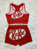 Sexy Printed Tank Tops And Shorts 2 Piece Sets SHD-9432