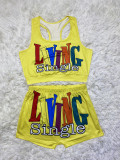 Sexy Printed Tank Tops And Shorts 2 Piece Sets SHD-9432