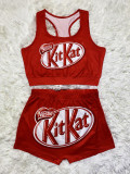 Sexy Printed Tank Tops And Shorts 2 Piece Sets SHD-9432