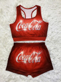 Sexy Printed Tank Tops And Shorts 2 Piece Sets SHD-9432