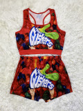 Sexy Printed Tank Tops And Shorts 2 Piece Sets SHD-9432