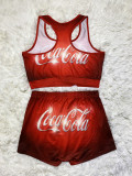 Sexy Printed Tank Tops And Shorts 2 Piece Sets SHD-9432