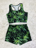 Sexy Printed Tank Tops And Shorts 2 Piece Sets SHD-9432