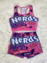 Sexy Printed Tank Tops And Shorts 2 Piece Sets SHD-9432