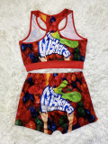 Sexy Printed Tank Tops And Shorts 2 Piece Sets SHD-9432