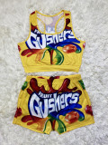 Sexy Printed Tank Tops And Shorts 2 Piece Sets SHD-9432