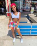 Plus Size Summer Casual Paisley Print Shorts FSL-108