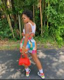 Plus Size Summer Casual Paisley Print Shorts FSL-108