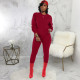 Solid Long Sleeve Casual Two Piece Pants Set SMR-9683
