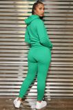 Solid Long Sleeve Hoodies Two Piece Sets IV-8131
