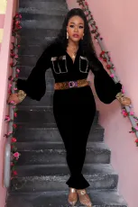 Casual Long Sleeve One Piece Jumpsuit Without Belt DMF-8095