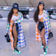 Colorful Plaid Print Notched Neck Long Coat GLF-8031
