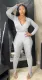 Solid Color Sexy Casual Ruched Long Sleeve Jumpsuit DMF-8140