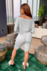 Solid Color Shorts Fashion Home Casual Set DMF-8133