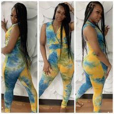 Fashion Sexy Sleeveless Print Jumpsuit DMF-8127