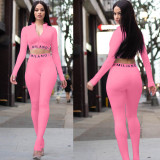 Sexy Letters Long Sleeve Two Piece Pants Set AL-209
