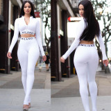 Sexy Letters Long Sleeve Two Piece Pants Set AL-209
