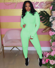 Plus Size Simple Ribbed Embroidery Letter Print Sporty Long Sleeve Fitness Jumpsuit LUO-3062-2