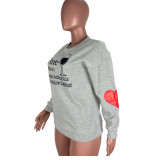 Fashion Casual Long Sleeve Pullover Print Sweatshirt LUO-3110