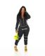 Casual Sporty Hooded Zipper Two Piece Pants Set LSL-6373-1