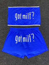 Sexy Printed Tube Tops And Shorts Two Piece Sets SHD-9438