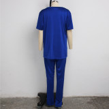 Solid T Shirt And Pants Two Piece Sets SMR-9690