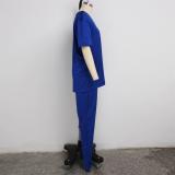 Solid T Shirt And Pants Two Piece Sets SMR-9690