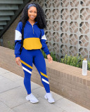 Casual Patchwork Tracksuit Two Piece Sets LM-8189