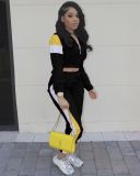 Casual Patchwork Tracksuit Two Piece Sets LM-8127