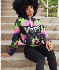 Casual Printed Hooded Long Sleeve Tops QZX-6089-1