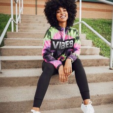 Casual Printed Hooded Long Sleeve Tops QZX-6089-1