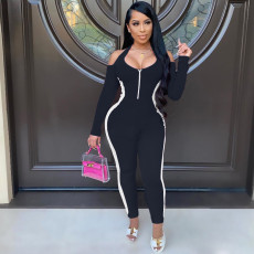 Sexy Halter Backless Long Sleeve Jumpsuits TK-6120