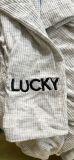 Plus Size Ribbed Embroidery Letter Jumpsuit LUO-3062-1
