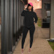 Fashion Solid Color Long Sleeve T-shirt Pants Casual Sports Home Set XMY-9263