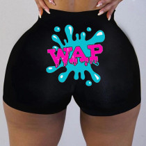 Plus Size Sexy Printed Bodycon Mini Shorts SHD-9315