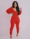 Solid Casual V Neck Long Sleeve Jumpsuits AIL-124