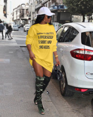 Fashion Letter Printed Sweatshirts Dress FNN-8536