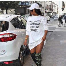 Fashion Letter Printed Sweatshirts Dress FNN-8536