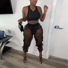 Sexy Casual Mesh Cargo Pants BN-9253