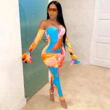 Sexy Print Off Shoulder Jumpsuit LSL-6386