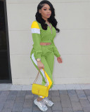 Tracksuit Patchwork Long Sleeve 2 Piece Sets LM-8194