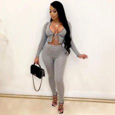 Sexy Long Sleeve Slim Two Piece Pants Set LA-3224