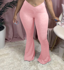 Plus Size Fashion Casual Solid Color Flared Pants LP-6244
