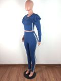 Fashion Ruffled Long Sleeve Two Piece Set LX-6876
