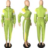 Tracksuit Patchwork Long Sleeve 2 Piece Sets LM-8194