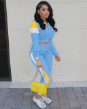 Tracksuit Patchwork Long Sleeve 2 Piece Sets LM-8194