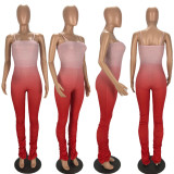 Sexy Spaghetti Strap Ruched Stacked Jumpsuit XYF-9036
