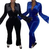 Fashion Sexy Solid Color Two Piece Set XYF-9056